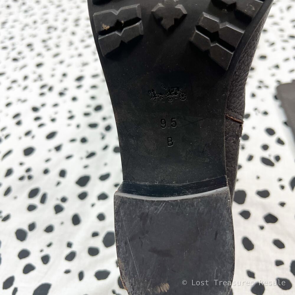 Coach | Sullivan Brown Leather Knee High Boots Gold Hardware Riding Womens 9.5 - Picture 10 of 11